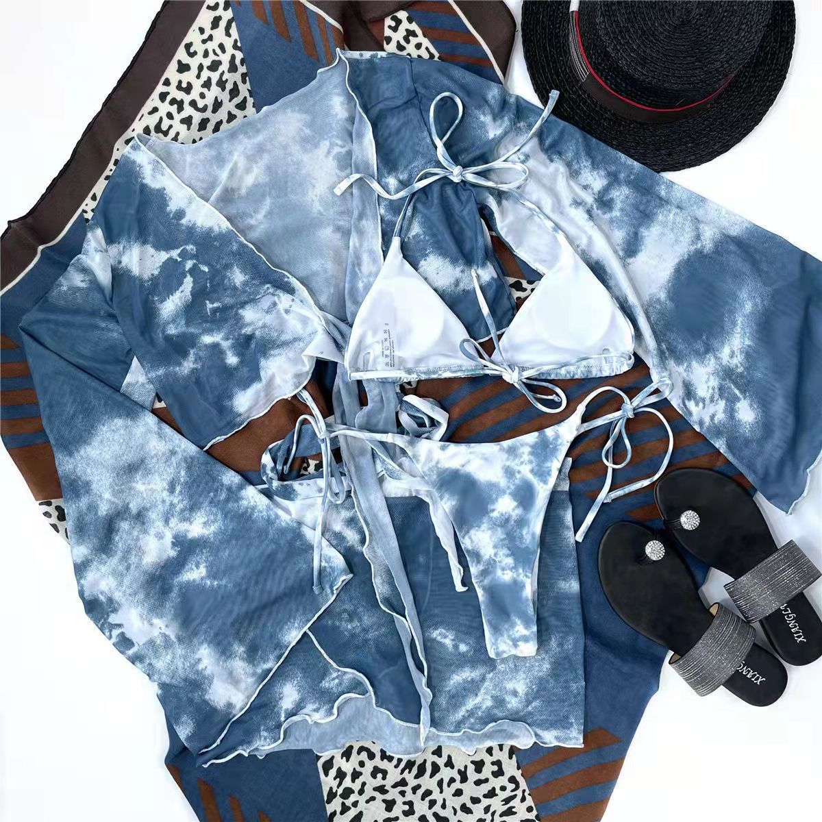 Two-Piece Swimsuit Set for Women, Sexy Bikini Four-Piece Swimwear