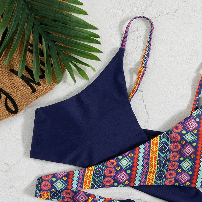 Sexy Two-Piece Bikini Swimwear for Women with Tie-Style Design,Beach and Hot Spring Swimwear