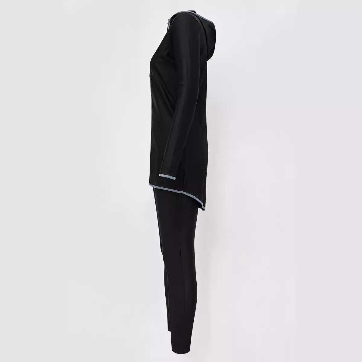 Fully enclosed hooded collar two-piece swimsuit set