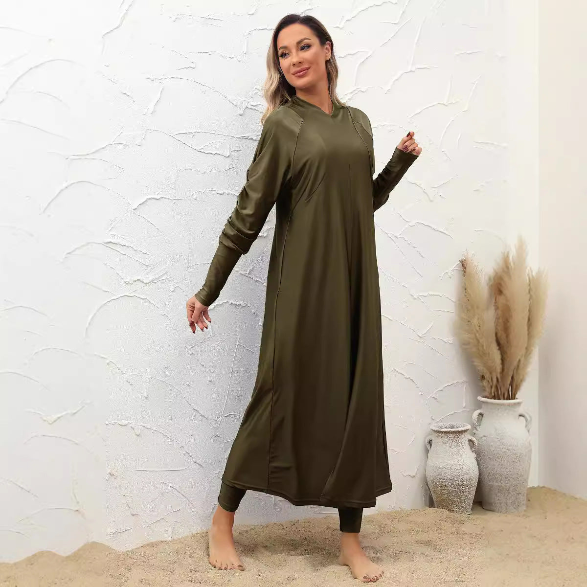 Long sleeved split swimsuit three piece set