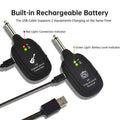 A8 UHF Wireless Guitar System, Rechargeable Transmitter & Receiver, 20Hz-20kHz Full Frequency, USB Charging for Guitar, Violin,