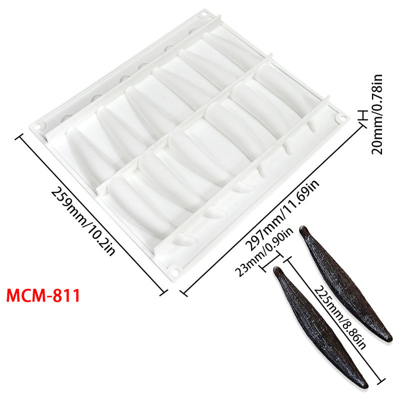 6-Cavity Silicone Vanilla Bean Mousse Mold – Non-Stick Cake & Dessert Baking Tray