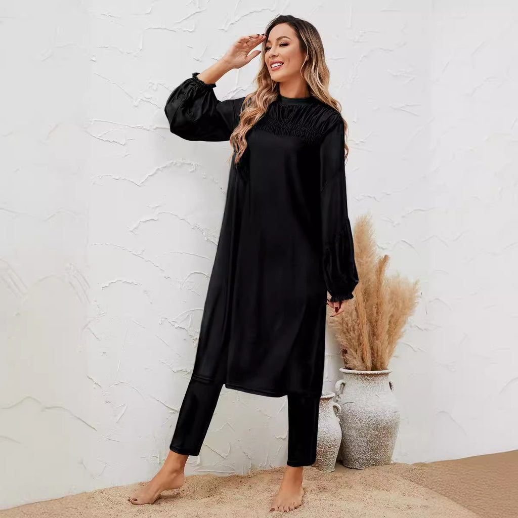 Sunscreen long sleeved swimsuit three piece set