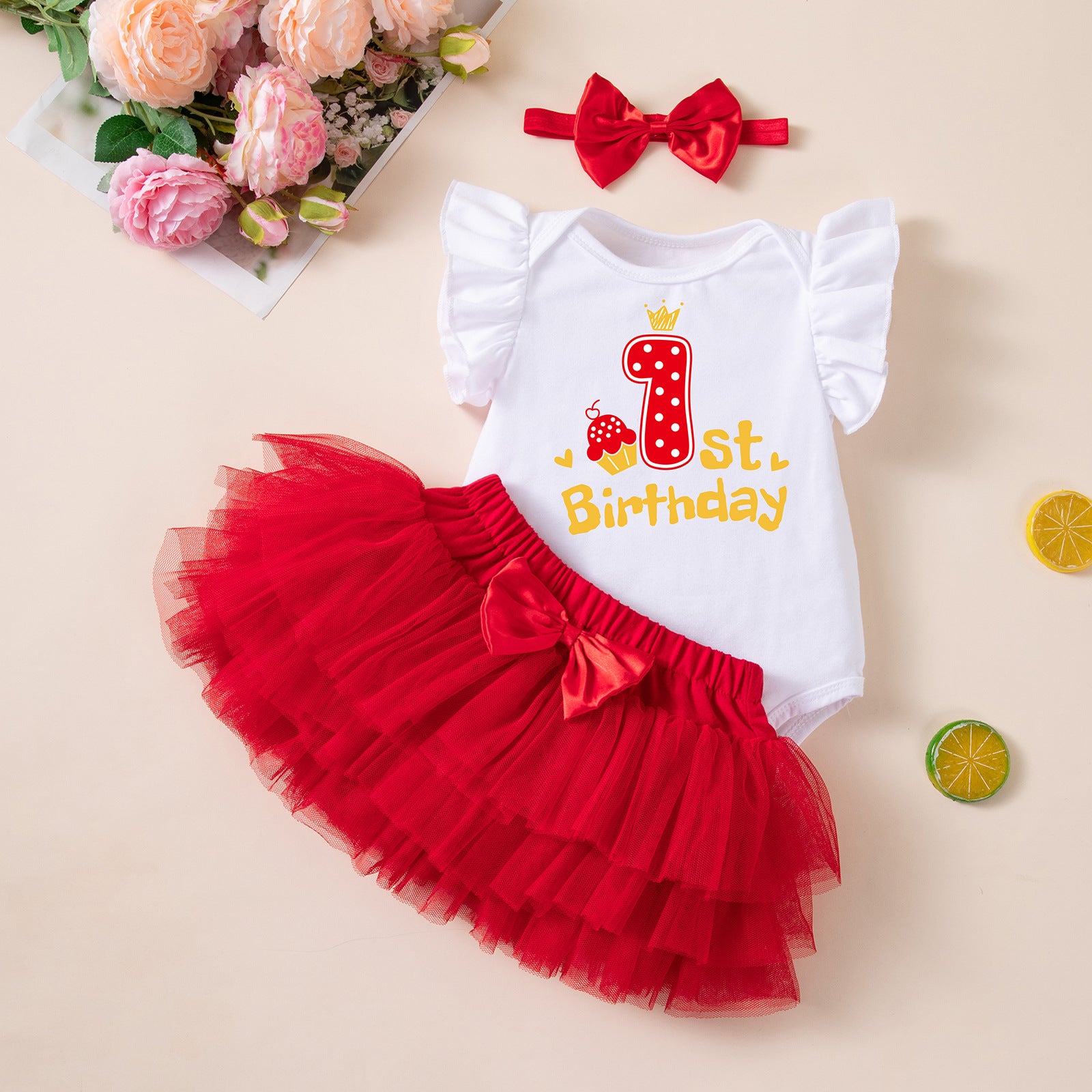 Summer Clothes Baby Girl Birthday Romper Dress Rainbow Skirt Trendy Baby Dopamine Outfit