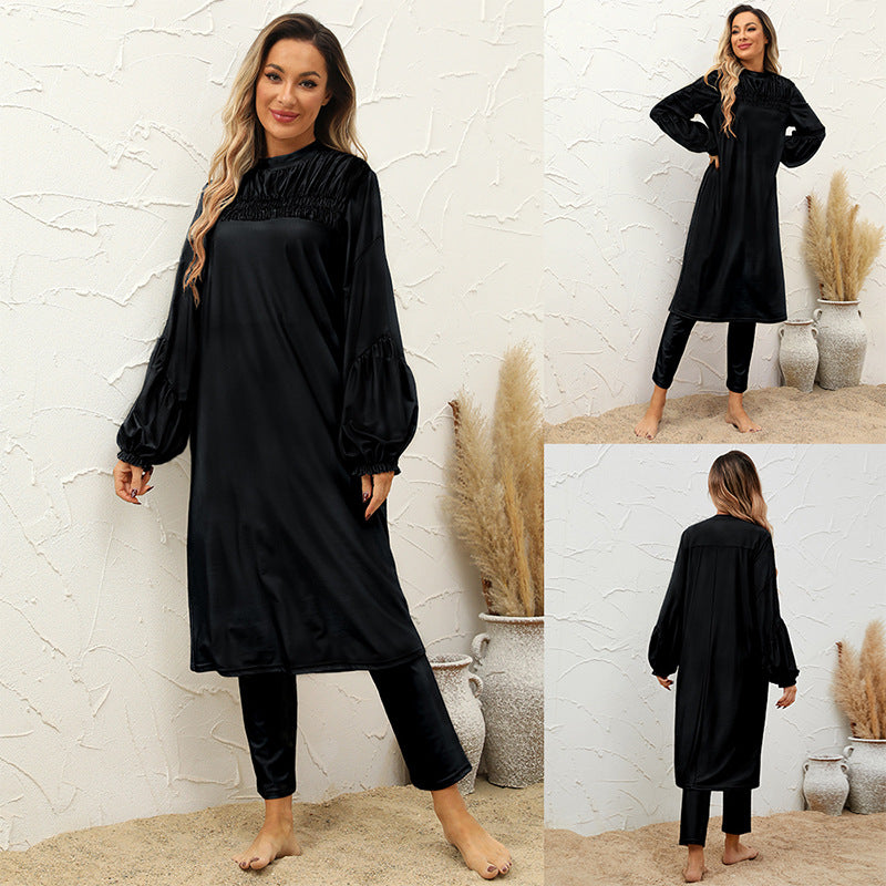 Sunscreen long sleeved swimsuit three piece set
