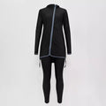 Fully enclosed hooded collar two-piece swimsuit set